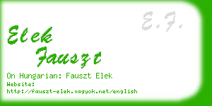 elek fauszt business card